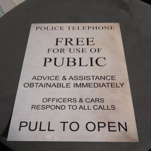 Police telephone plaque - telephone,