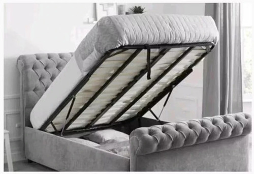 Elegant sleigh bed frame - bed, –
