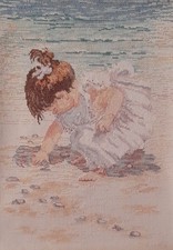 SPECIAL! 'Pebble Girl' Completed Cross Stitch.