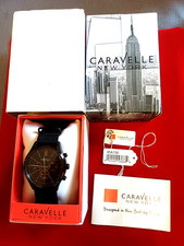 Caravelle New York Gents Chrono Watch by Bulova ~ Black ION ~ 45A130 ~ BNWT