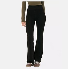 Womens Primark Velvet Plush FLARE Leggings Faux Fur Lined Black XS S M L XL XXL