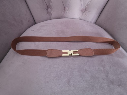 Zara tan elasticated belt with - zara,