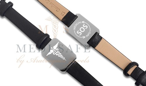 Ladies sos bracelet leather - ladies,