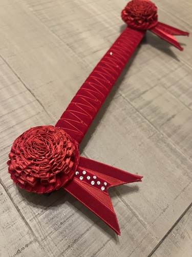Red silver velvet - silver,