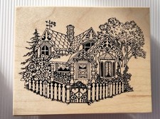 PSX K-1097 Summer Victorian House / Cottage Rubber Stamp 4.75 x 3.75 inches