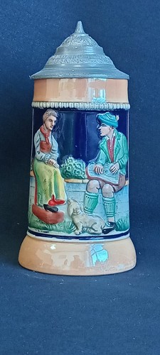 German beer stein with pewter - beer,