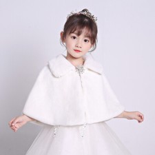 Children Girl White Shrug Faux