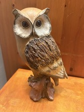 Vintage Barn Owl Garden Ornament Resin Bird Sculpture Figurine Figure 9 Inches