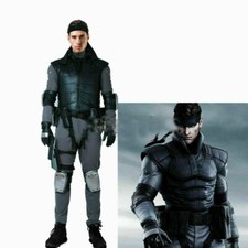 Metal Gear Solid Snake Cosplay Costume with Belts Set Halloween Outfit