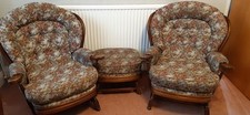 Bargain! Two Comfortable Armchairs With Matching Footstall. Used.Good Condition.