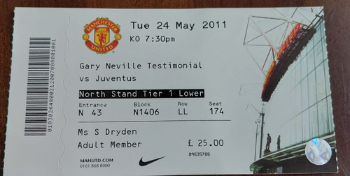 Ticket stub gary neville - stub-,