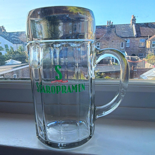 Staropramen glass beer tankard - staropramen,