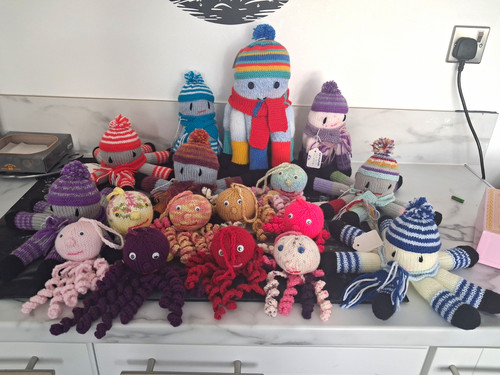 Hand knitted wool octopus sea - wool,
