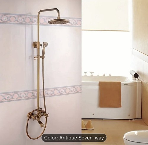 Antique brass bathroom - brass, exposed
