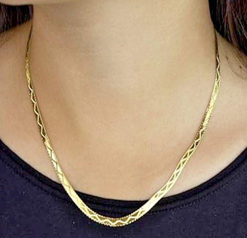 9ct gold herringbone - herringbone, chain