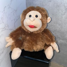 B&M Monkey Plush 8" Brown Soft Toy Funny Sound Talking Stuffed Animal