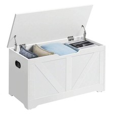 Storage Ottoman Chest Toy Box Bedding Blanket Box Large Wooden Stool Bench