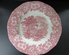 Trio of Vintage Enoch Wedgwood (Tunstall) Ltd 'Woodland' 25cm Plates Red & White
