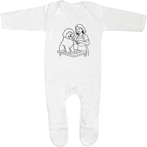 Dog groomer baby sleepsuit - 'dog, /