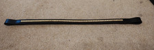 CLINCHER BROWBAND Black Leather & Brass 42cm
