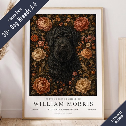 William morris style dog - william,
