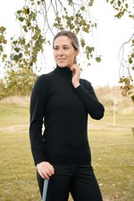 PURE Super Soft Stretch Roll Neck Golf Jumper  Plain Navy or Black S, M, L, XL