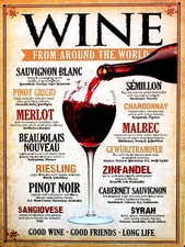 Wine retro metal plaque sign - metal, plaque/sign