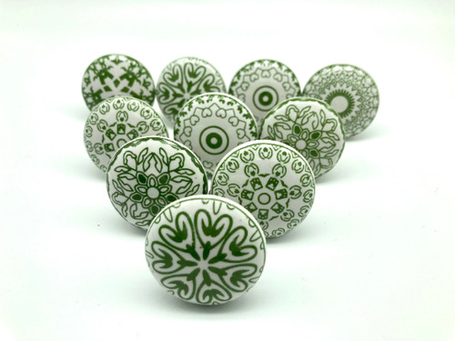 Green mosaic knobs vintage - knobs,