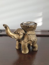Gold Elephant Tealight Candle