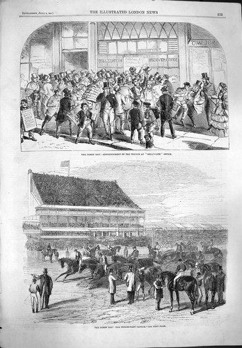 Original old antique print - old,