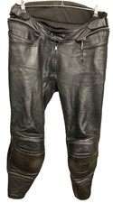 Leather Biker Motorcycle Trousers BKS Armoured CE Approved Black 34" Waist