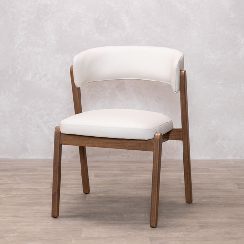 Cream leather dining - leather, chair