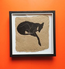 Greyhound Original Linocut Dog