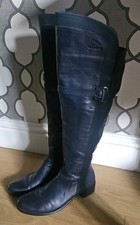 Dorking Navy Blue Soft  Leather & Nubuck Over The Knee Boos Size 7.5 Hardly Worn