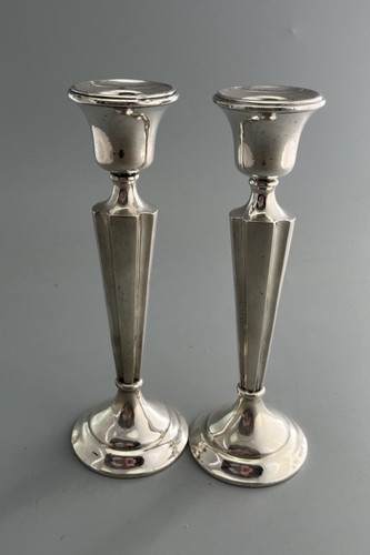 Edwardian silver candlesticks - edwardian,