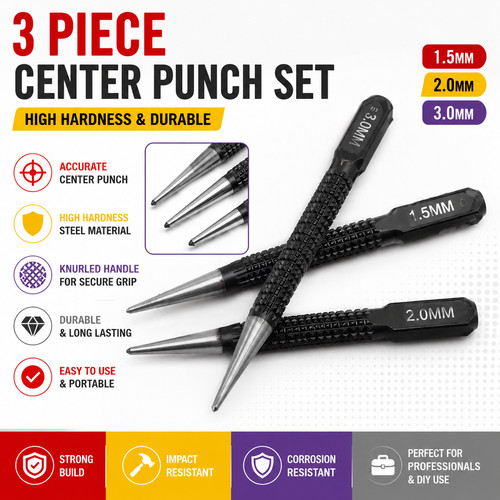 Steel centre punch set - centre,