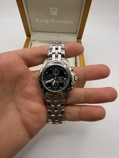 Rare krug baumen Sportsmaster Mens Watch Wristwatch With Natural Diamond