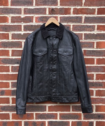 Allsaints mens leather trucker - mens,