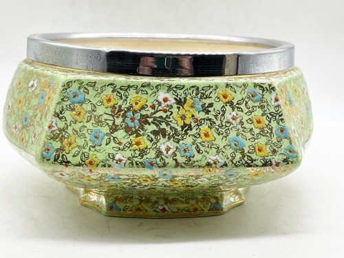 Vintage cloisonne chrome rim - cloisonne,