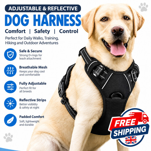 Dog harness vest adjustable - adjustable, no
