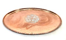 Antique 1920s Large Arts And Crafts Copper & Pewter Serving Tray By Hugh Wallis