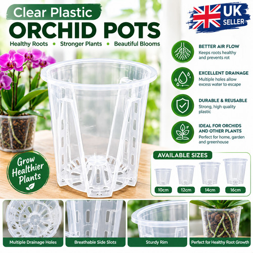 16cm orchid pot clear - 10/12/14/16cm,