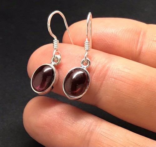Garnet oval drop earrings - drop,
