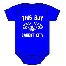 CARDIFF CITY BABY GROW BABY VEST THIS BOY LOVES CARDIFF CITY FOOTBALL CLUB 0-18