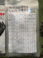 3 x Used 16" Chainsaw Chains Pitch 3/8" Guage 050" DL:55