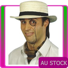 Mens Ladies Straw Boater Hat