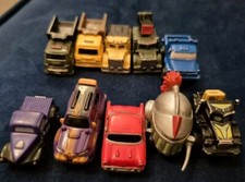 10 × Vintage Small Mini Micro Cars Trucks approx 1" Machines 