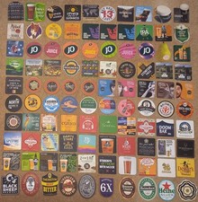 100 Beer Mats all different incl., Guinness, Greene King, J20, Thatchers,  etc