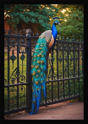 Peacock refined framed wall - refined,