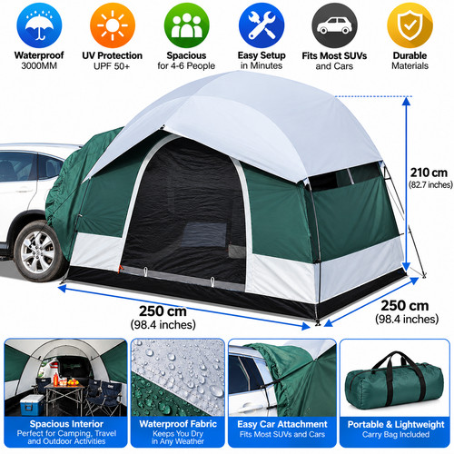 Suv car tent person tailgate - suv,
